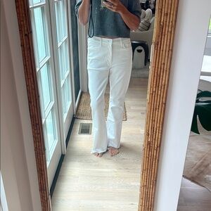 MOTHER White Flare Wide Leg Denim